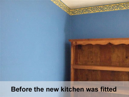The kitchen before bath times installed the new one
